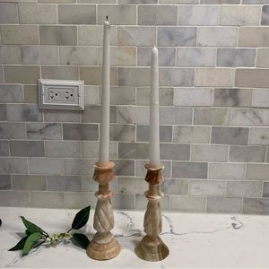marble candle sticks holders